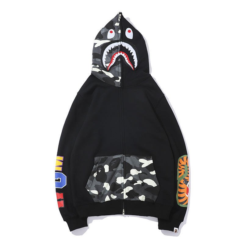 Supplier Wholesale zip up bapeesCamouflage print hoodie Camouflage Cotton Polyesr Sweatshirt men's hoodies Long sleeve jacket