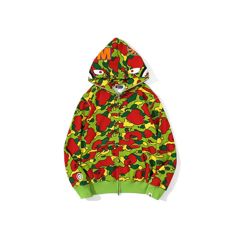 Supplier Wholesale zip up bapeesCamouflage print hoodie Camouflage Cotton Polyesr Sweatshirt men's hoodies Long sleeve jacket