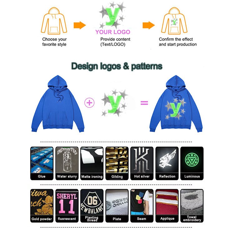 Wholesale Quality Puff Printing Heavyweight Cotton Men's Hoody Oversized Custom Print Luxury Pullover Cotton Custom Hoodies
