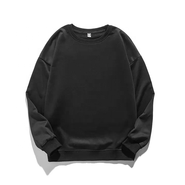 OEM Free Sample Men Hoodie Set Sweatshirt 50 Cotton 50 Polyester Long Sleeve Printed Oversize Pullover Hoodies Wholesale Black