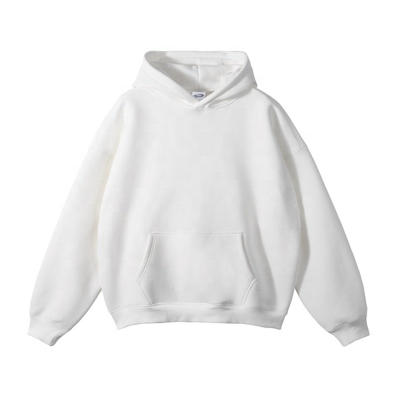 2024 Winter New 350 GSM Men's Oversized Thick Fleece 100% Cotton Heavy Weight Men's Hoodies