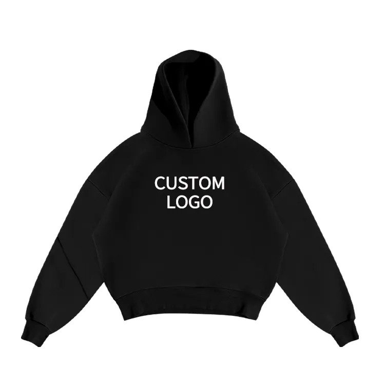 Custom Pullover 500Gsm Heavyweight Hoodie Fitness Sports Long Sleeve Sweatshirts Hoodie Kangaroo Pocket Boxy Drop Shoulder Hoody