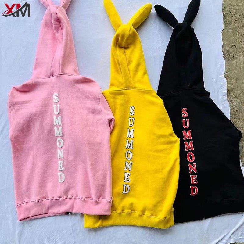 High Quality Women Puff Printing Unisex Custom Logo Zip Up Sweatshirt Cotton Embroidery Sports Pullover Full Zip Up Hoodie