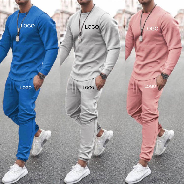 Private label Custom 2 Piece Mens Plain Track Sweat jogging Suits Blank Tracksuits Sweatsuit with Logo for Men