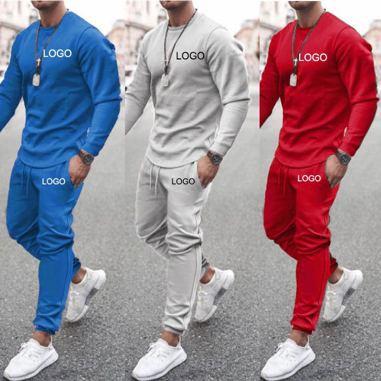 Private label Custom 2 Piece Mens Plain Track Sweat jogging Suits Blank Tracksuits Sweatsuit with Logo for Men