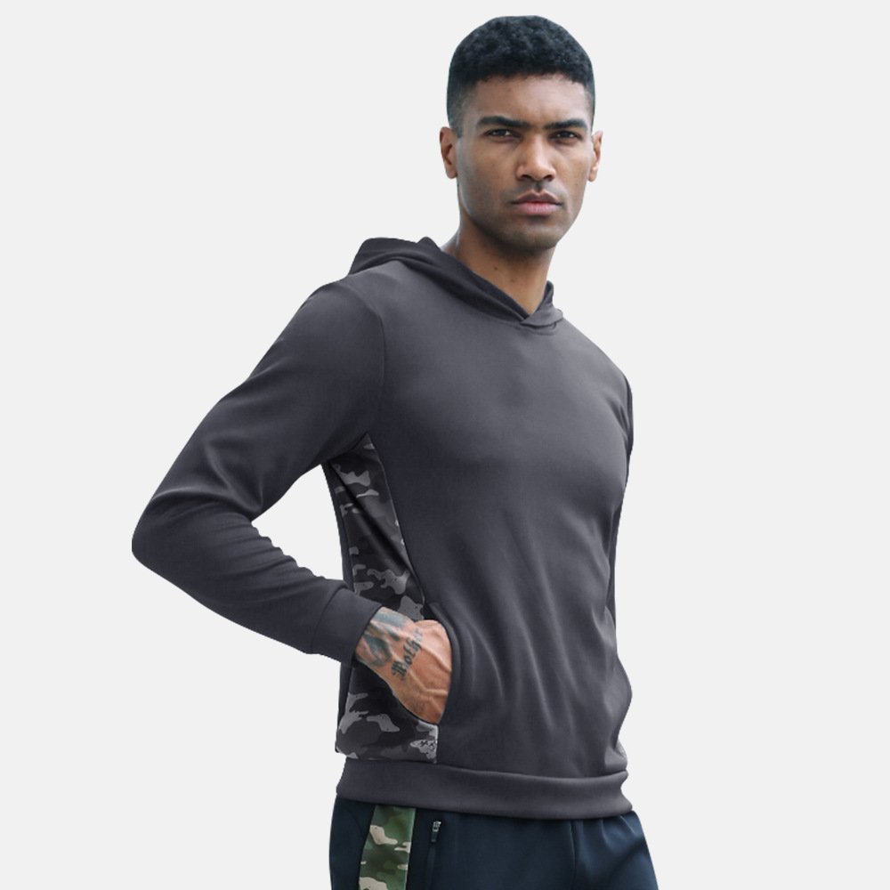 Camouflage Long Sleeve Breathable Athletic Coat Tops Quickly Dry coat Gym Training Men's Hoodies