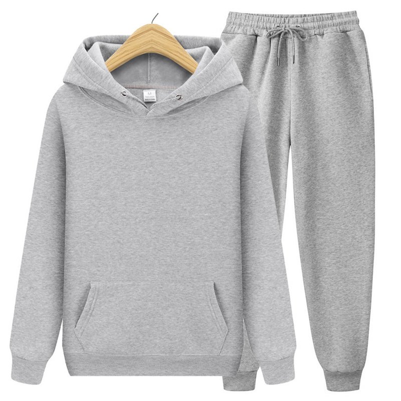 Low MOQ streetwear Sweatpants and hoodie Set Winter Solid Color Plain sweater hoodies jogger Loose Oversize Mens hoodie set