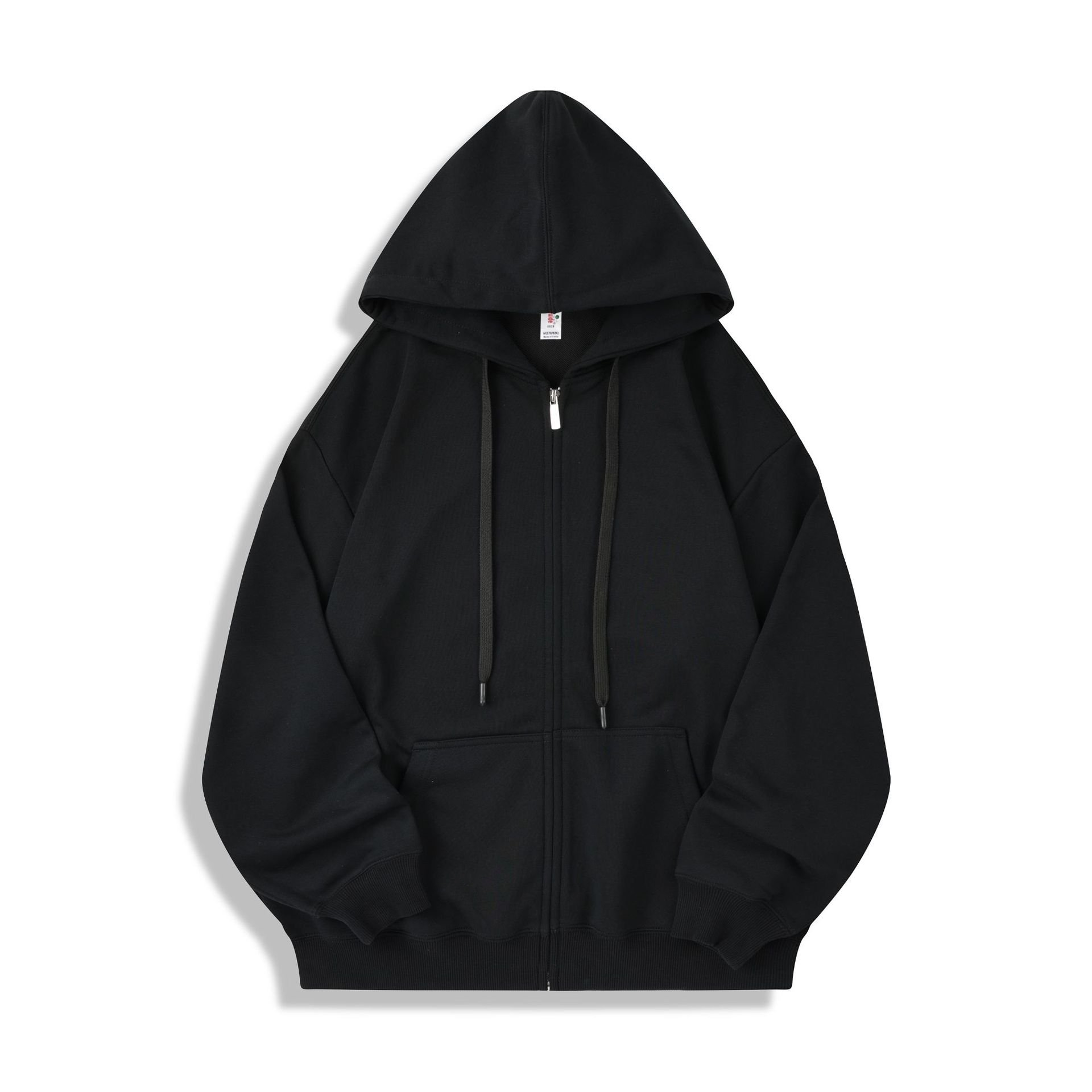 New Heavyweight 330gsm Oversized Hoodie French Terry Zip Up Sweatshirts Blank Casual Men's Hoodies