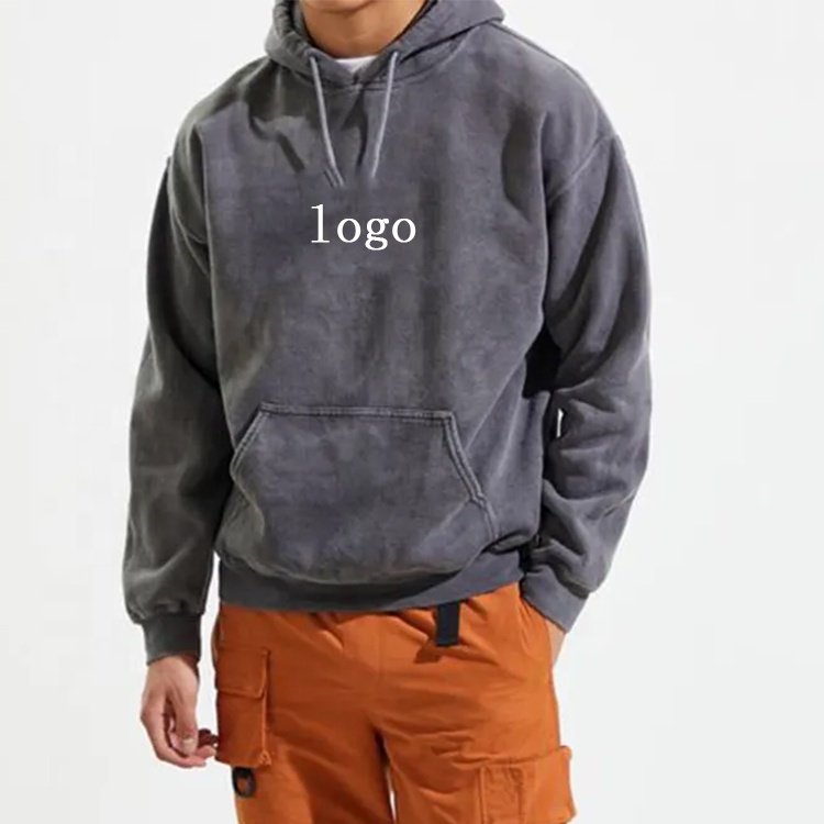 custom print men's hoodies and sweatshirts acid washed mens hoodies heavyweight high quality pullover hoodies