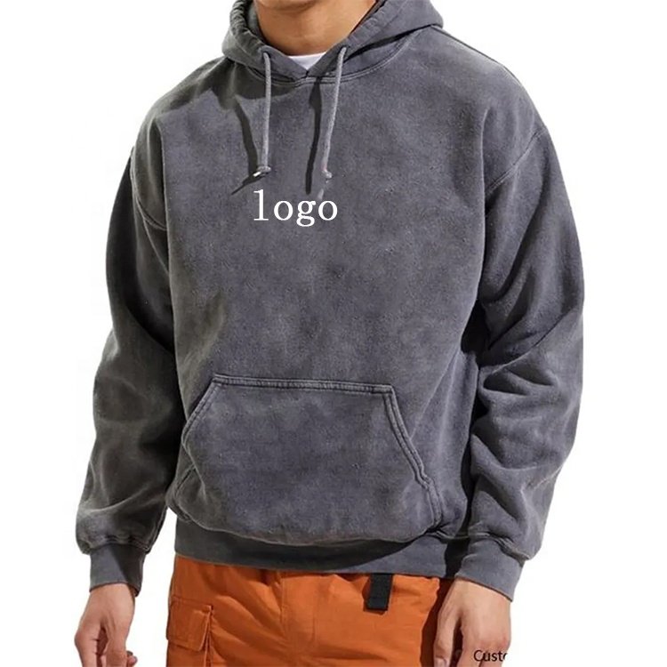 custom print men's hoodies and sweatshirts acid washed mens hoodies heavyweight high quality pullover hoodies