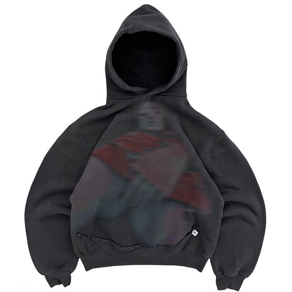 Custom Logo 500gsm Heavyweight Hoodies Sweatshirt Cotton Fleece Dtg Print Stone Acid Wash Cropped Vintage Hoodie For Men