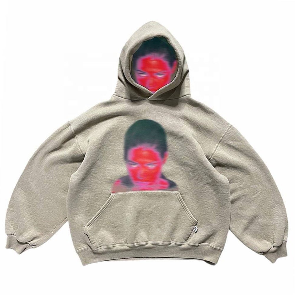 Custom Logo 500gsm Heavyweight Hoodies Sweatshirt Cotton Fleece Dtg Print Stone Acid Wash Cropped Vintage Hoodie For Men