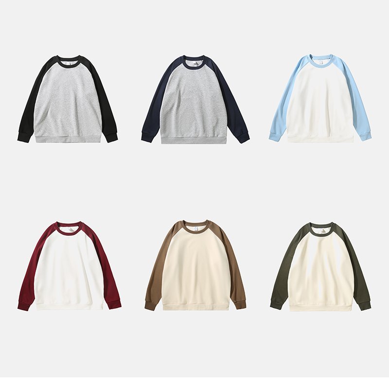 High Quality Casual Raglan Shoulders Long Sleeve Oversized Crew Neck Men's Sweatshirt Fashion Oversized Men's Hoodies