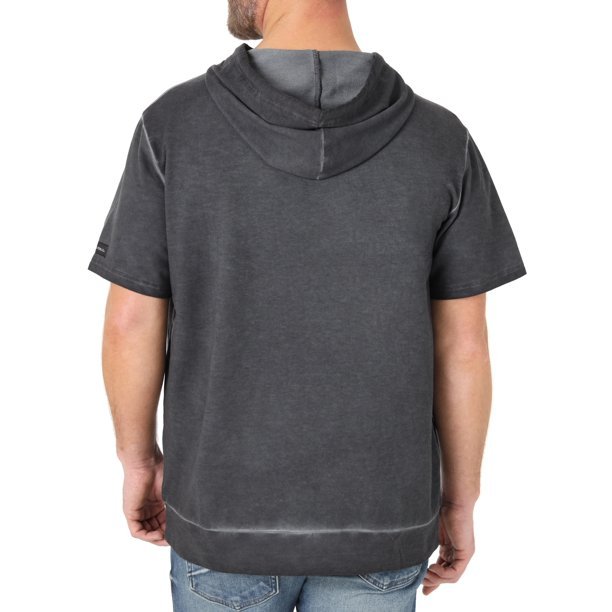 Hoodies Acid Wash Men's 100% Cotton Fall Short Sleeve Breathable Quick Dry Stone Wash Slim Fit Hoodie Sweatshirts