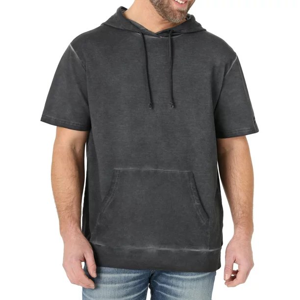 Hoodies Acid Wash Men's 100% Cotton Fall Short Sleeve Breathable Quick Dry Stone Wash Slim Fit Hoodie Sweatshirts