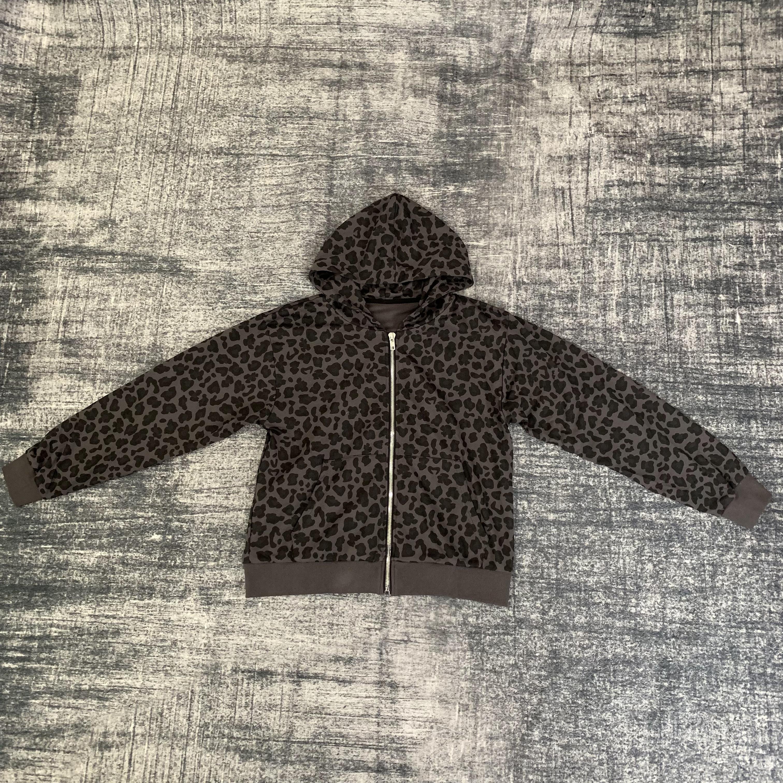 DENIMGUYS Gym Clothes Custom Logo All Over Print French Terry Oversized Camouflage Zip Up Men's Sporty Hoodies