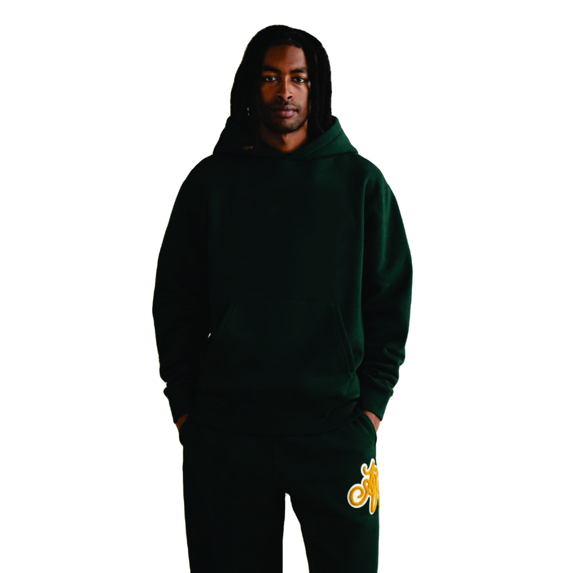 High Quality 400g Printing Fleece Oversized Hoodies and Sweatpants Set Embroidery Logo Winter Shoulder Drop Hoodie Sweat Pants