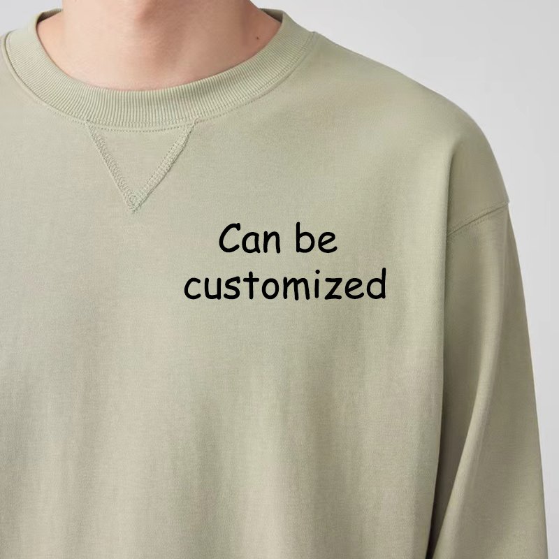 Custom Logo Design 100% Organic Cotton Mens Sweatshirts Casual VIntage Loose Round Neck Men's Hoodies Sweatshirts