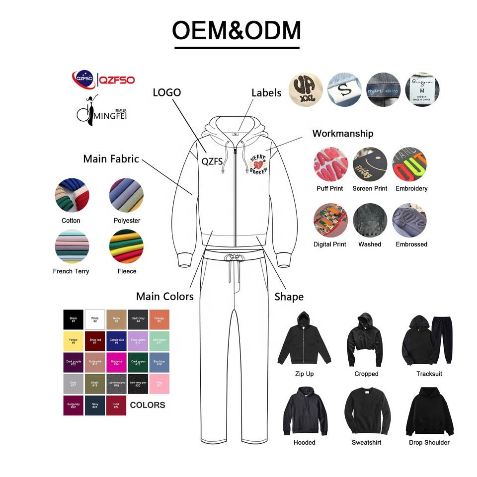 Custom Logo Puff Printing Plain Black Hoodies Embroidery Tracksuits Men'S Hoodies And Sweatshirts