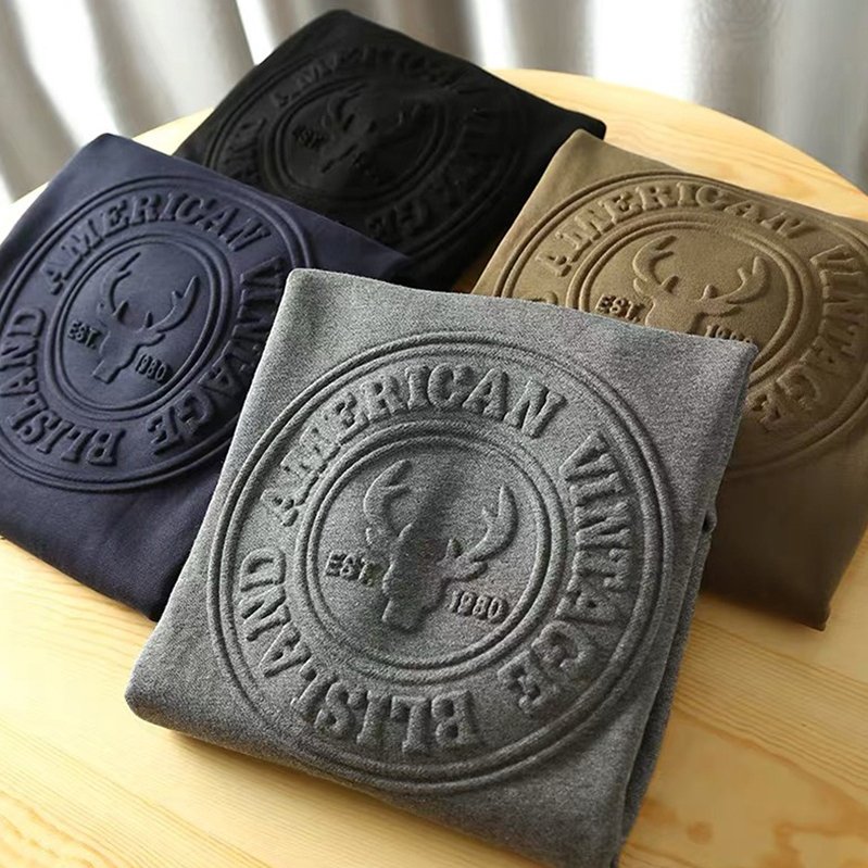 Men's Hoodies & Sweatshirts Wholesale Hoodies OEM Custom Logo 100% Cotton 3D Embossing Training&jogging Wear Sweatshirt For Men