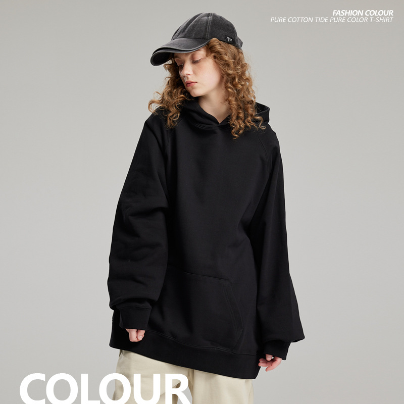 Custom 460G Terry Hoodie Men's Unisex Pullover with Hooded Long Sleeve Hip Hop Style Western Logo Sweatshirts