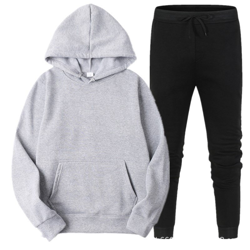 Custom Logo 100% Cotton Pullover Tracksuit Sweatshirts Blanket Men's Hoodies Set