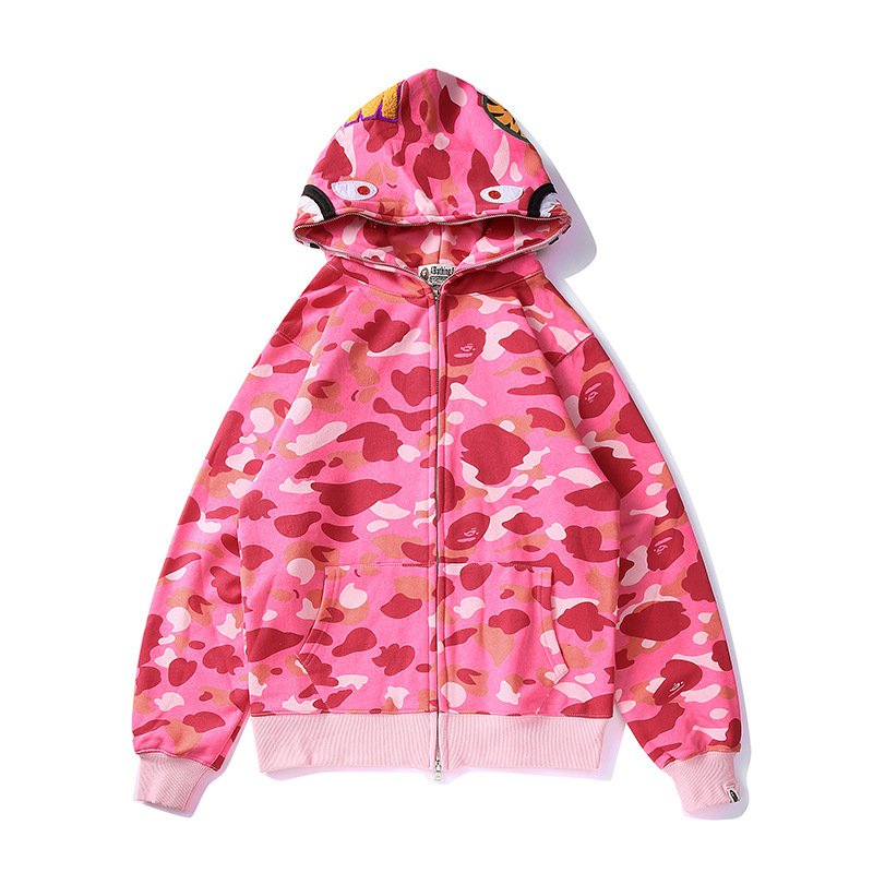 High Quality Shark Camo Hoodie Fashion Casual Teenage Adult Sweater Full Zipper Unisex men's Jacket