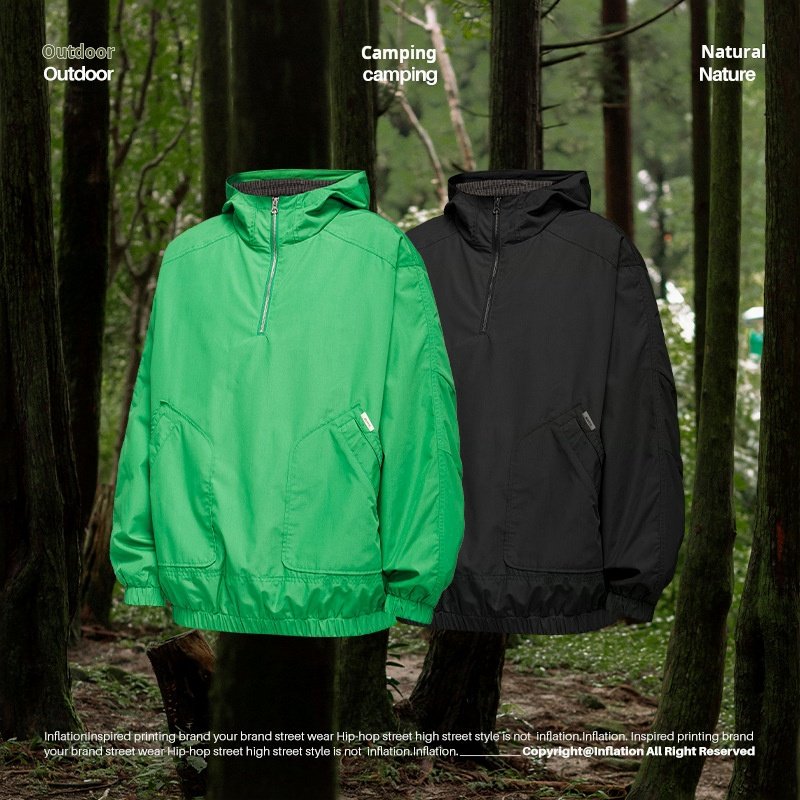 Half zip collar Hooded Turtleneck zip neck Jacket Autumn New Outdoor Lightweight Pullover men's hoodies