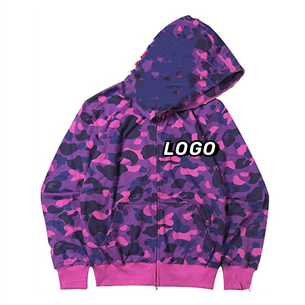 Customized high-quality pure cotton embroidered color contrast letter three-dimensional embroidery pure cotton men's hoodie