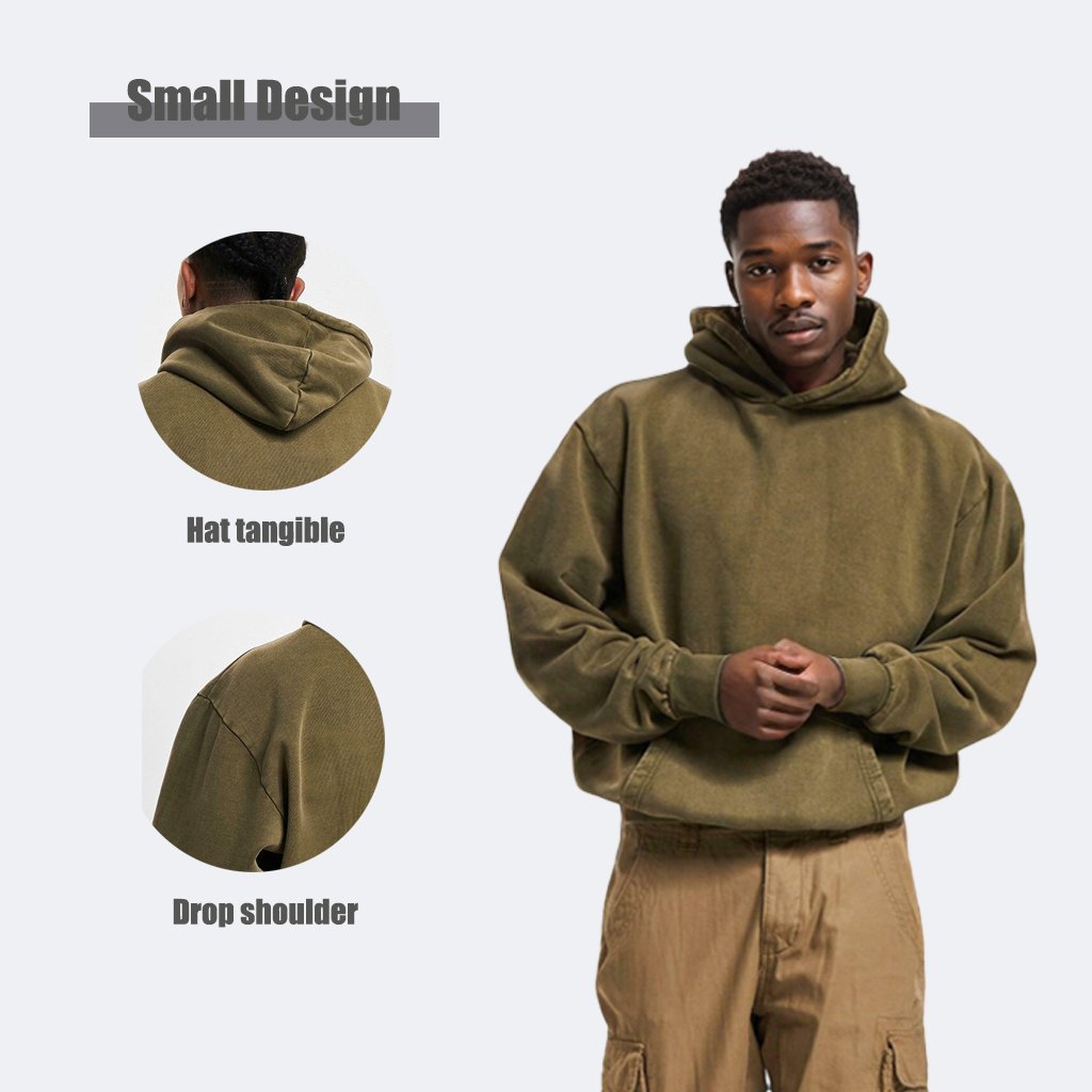 Wholesale men's hoodies 500gsm heavyweight custom boxy puff printing hoodie 100% cotton oversized streetwear hoodies for man