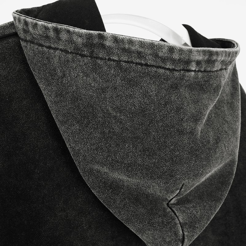 men streetwear vintage washed hoodie custom clothing logo oversized hoodie manufacturer
