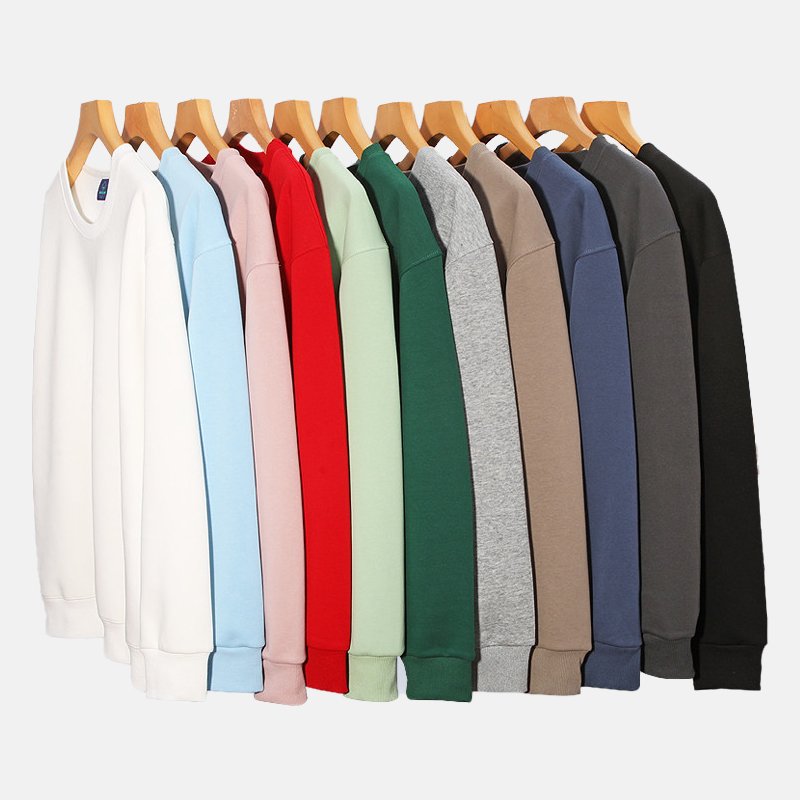 Custom Crew Neck Sweatshirt Long Sleeve Men's Clothing Solid Color Fashion M-5XL Plus Size 320G Men's Hoodies & Sweatshirts