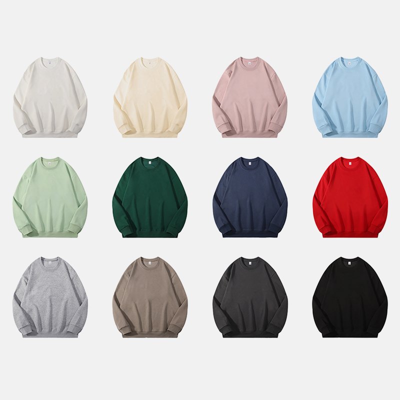 Custom Crew Neck Sweatshirt Long Sleeve Men's Clothing Solid Color Fashion M-5XL Plus Size 320G Men's Hoodies & Sweatshirts