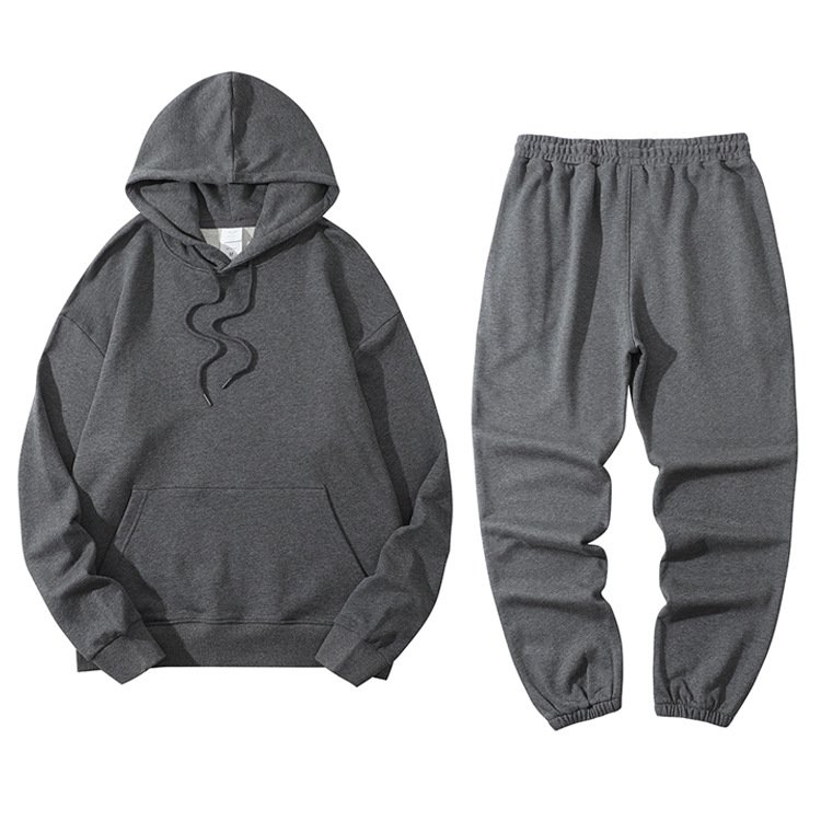 2022 new Custom logo men's large size fashion sports suit two piece set Round neck Pullover men's hoodies