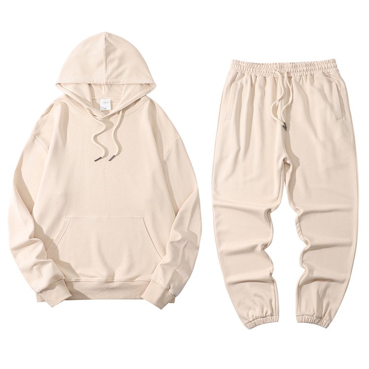 2022 new Custom logo men's large size fashion sports suit two piece set Round neck Pullover men's hoodies