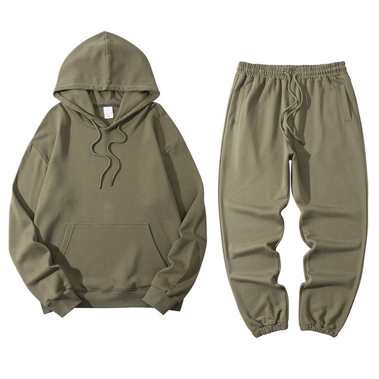 2022 new Custom logo men's large size fashion sports suit two piece set Round neck Pullover men's hoodies