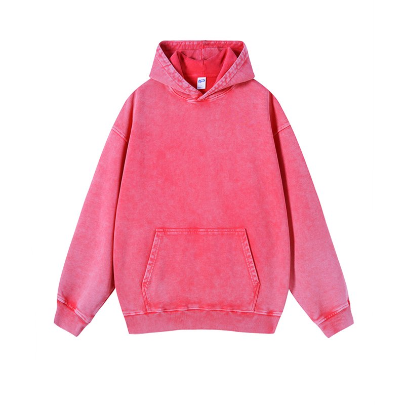 RUICHI Men's Wear Heavyweight 360Gram Retro Wax Dyed Old Hooded Sweater Loose fit Washed street hoodies