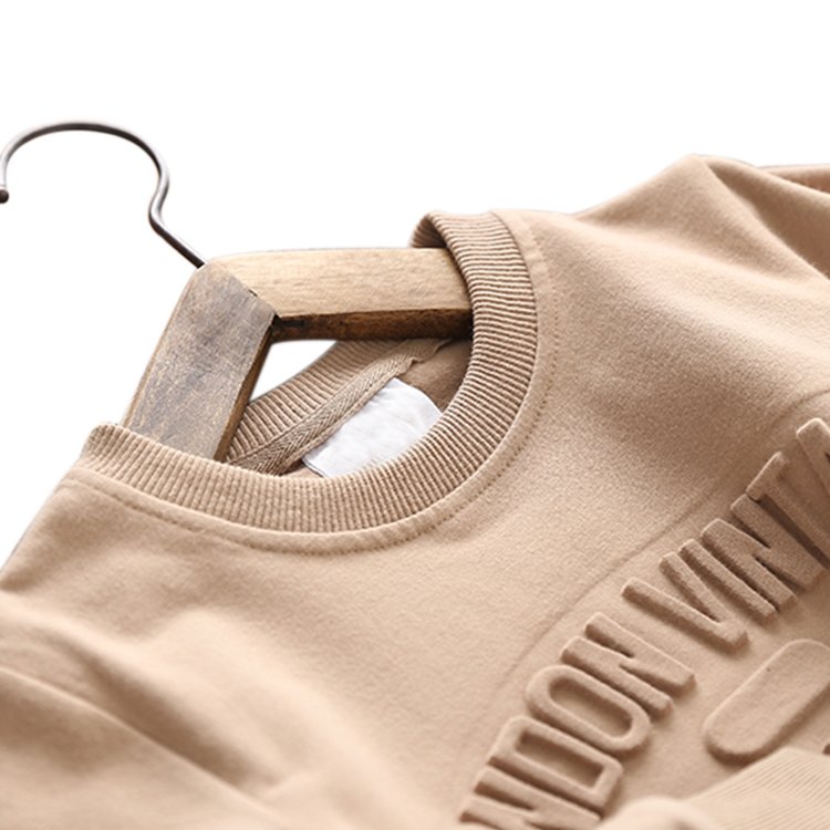 Decheng Sudaderas Custom Sweatshirt 3d Embossed Emboss Crew Neck Sweatshirt Pullover Sweater 3d Embossed Hoodie