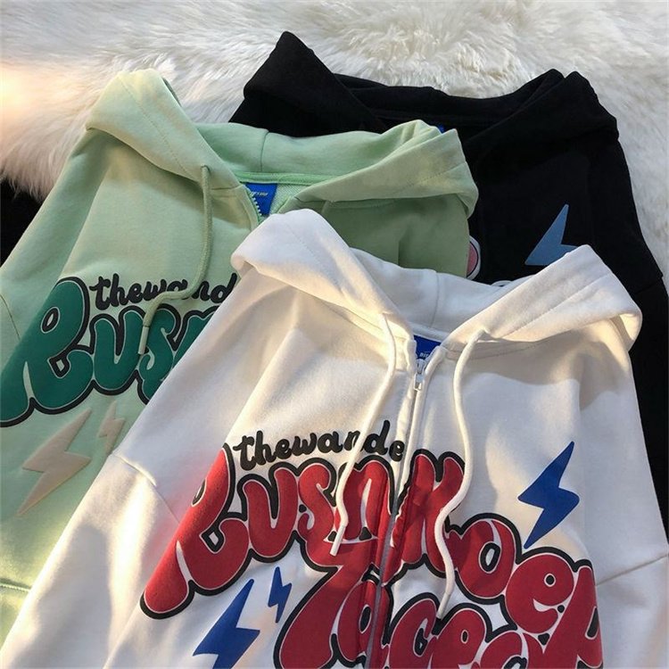 Customised High Quality 3d Puff Print Men's Plain Pullover Fleece Zip Up Hoodie