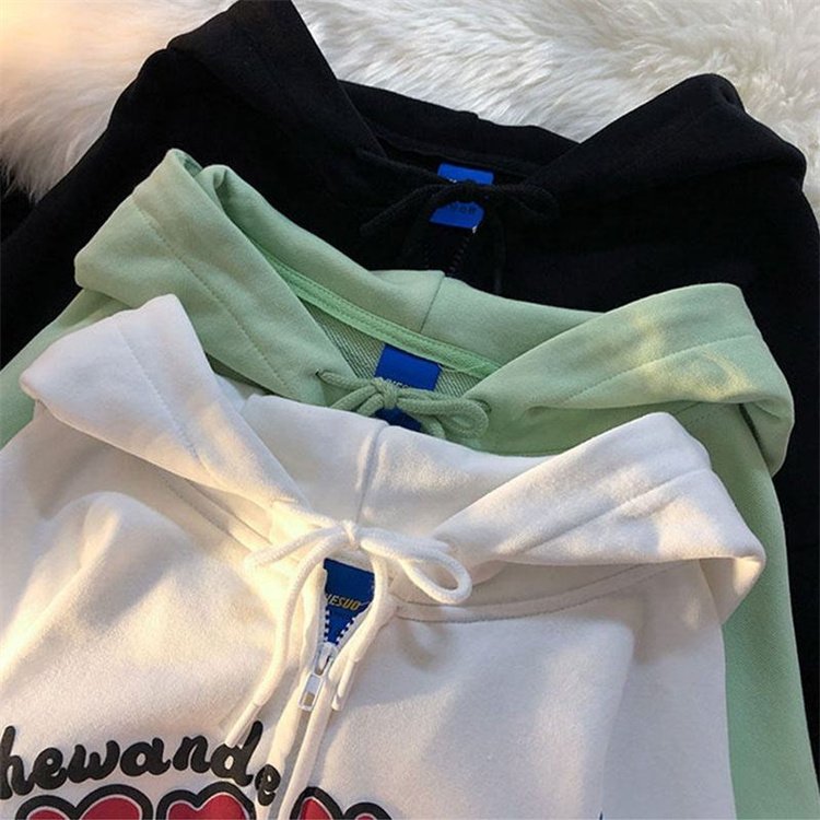 Customised High Quality 3d Puff Print Men's Plain Pullover Fleece Zip Up Hoodie