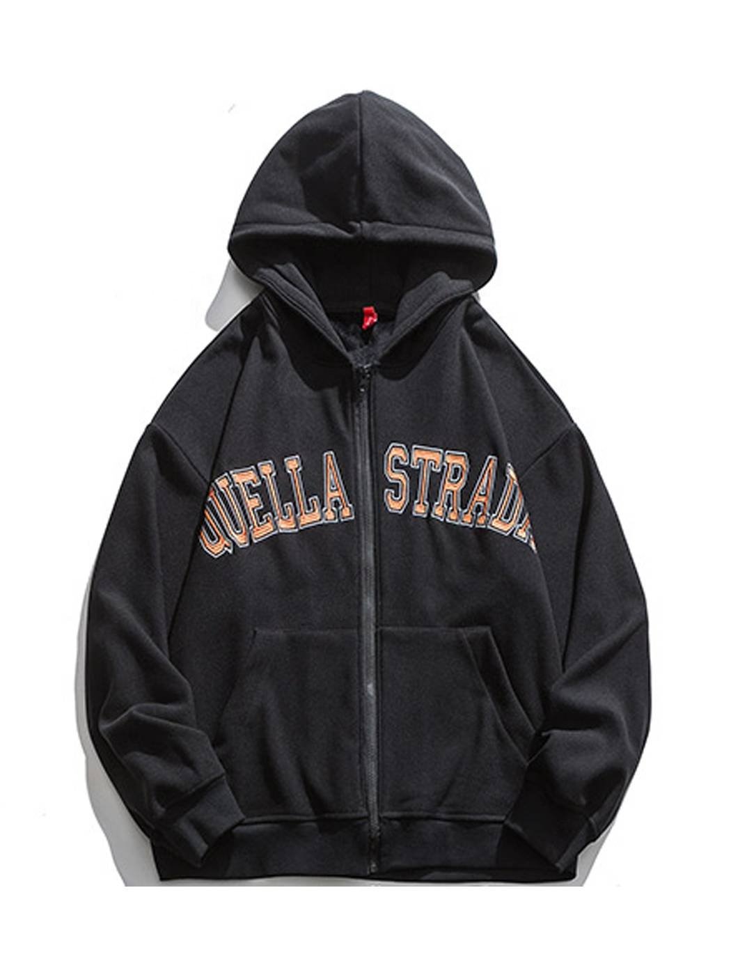 Plus Size Men's Hoodies Autumn and winter 100% Cotton Full Zip Up Hoodies Knitted Customized Embroidered Hoodies&sweatshirts