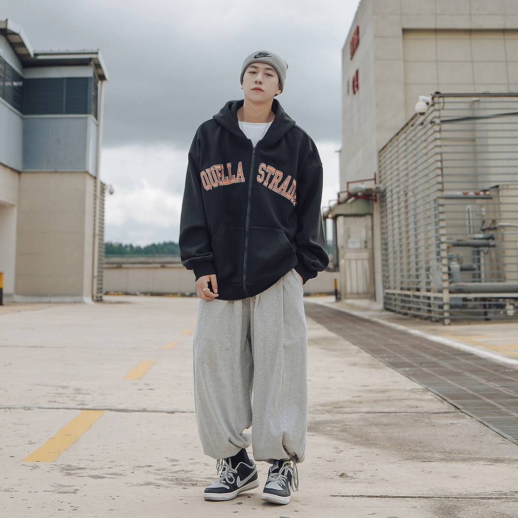 Plus Size Men's Hoodies Autumn and winter 100% Cotton Full Zip Up Hoodies Knitted Customized Embroidered Hoodies&sweatshirts