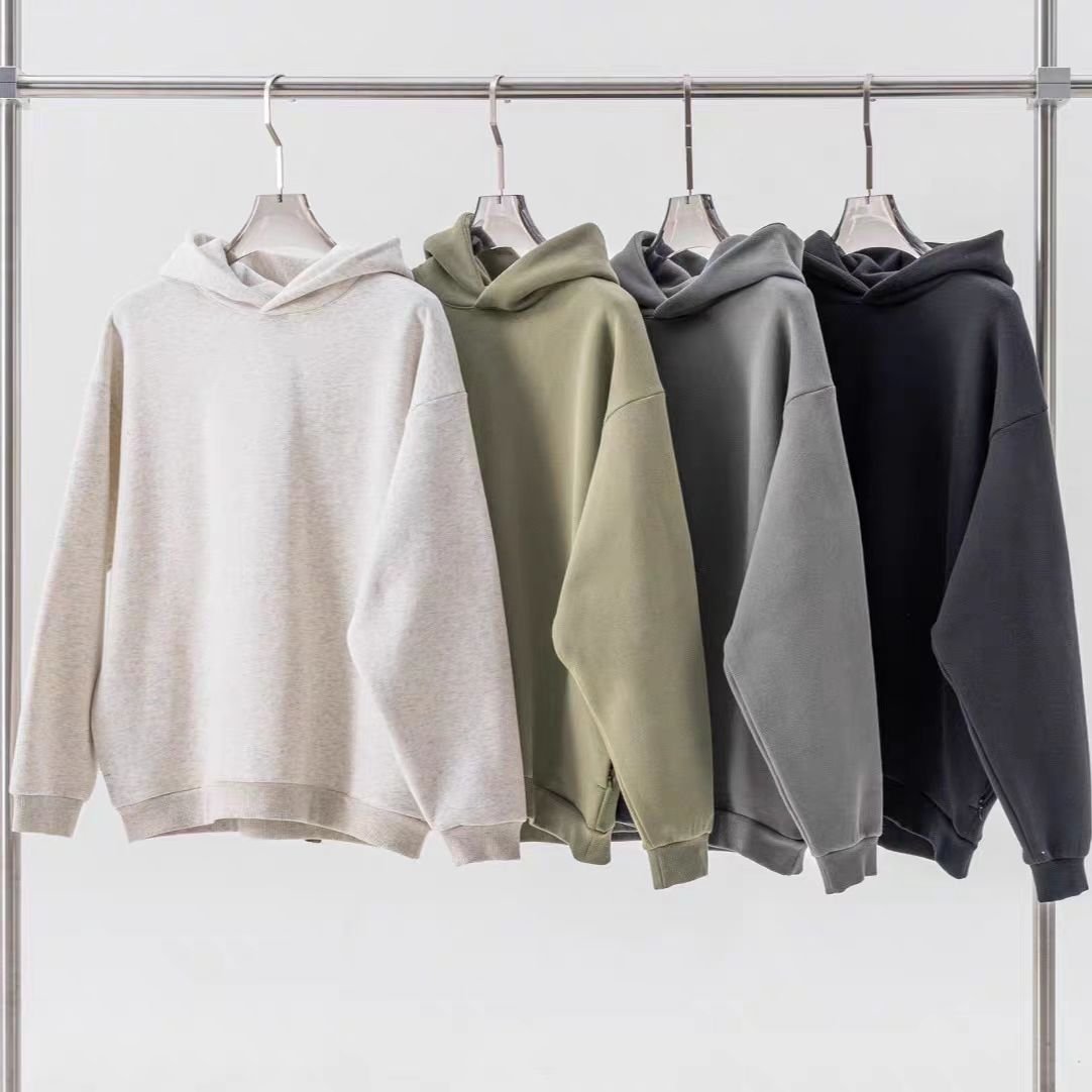 Purple High Street Long Sleeve Hoodie Men's Autumn Padded Thickened Warm Sweatshirt Foam Printed Hip Hop Mesh Infrared Set