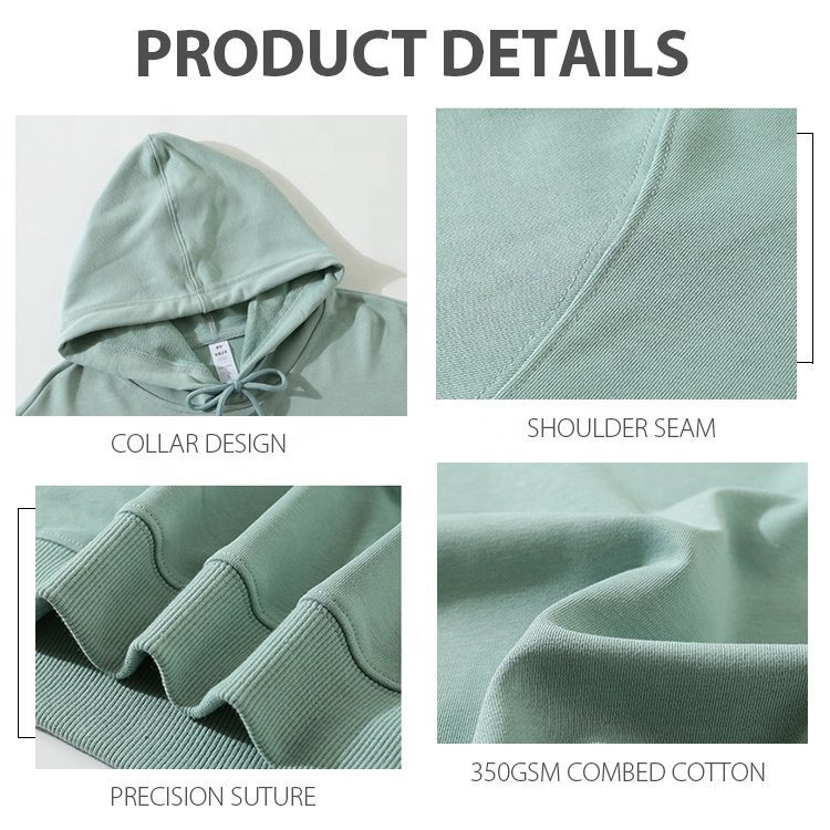 YT Unisex 100% Cotton Custom Logo Blank Oversized Plain Sweatshirts Hooded Pullover Men'S Hoodie