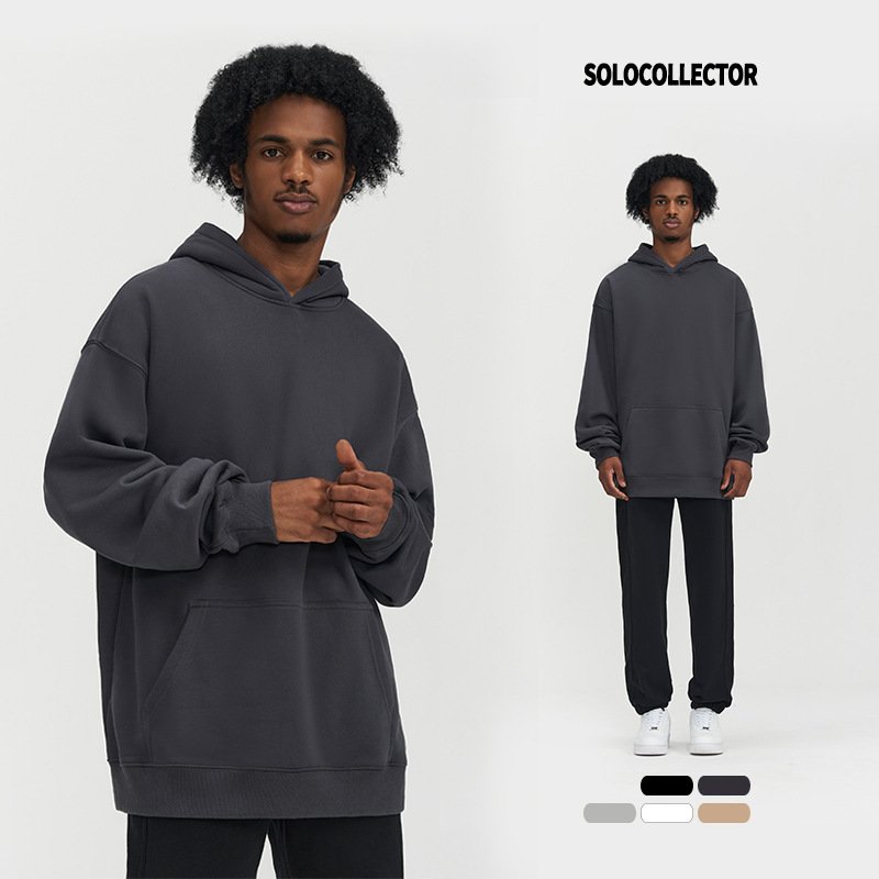 High Quality Custom Puff Print Logo Oem Blank Pullover 390 Gsm Oversized Sweatshirt Men's Hoodies