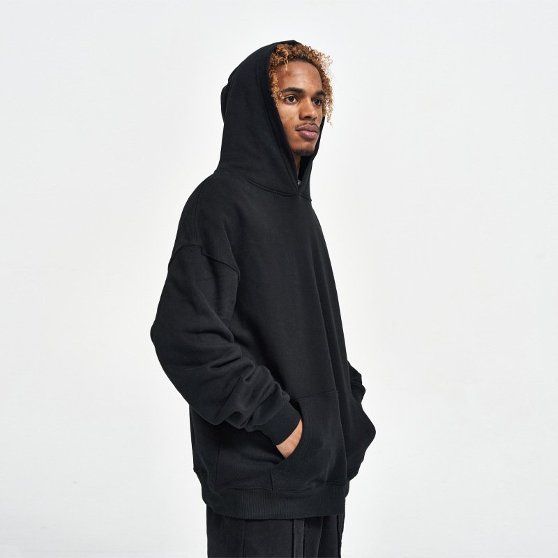 High Quality Custom Puff Print Logo Oem Blank Pullover 390 Gsm Oversized Sweatshirt Men's Hoodies