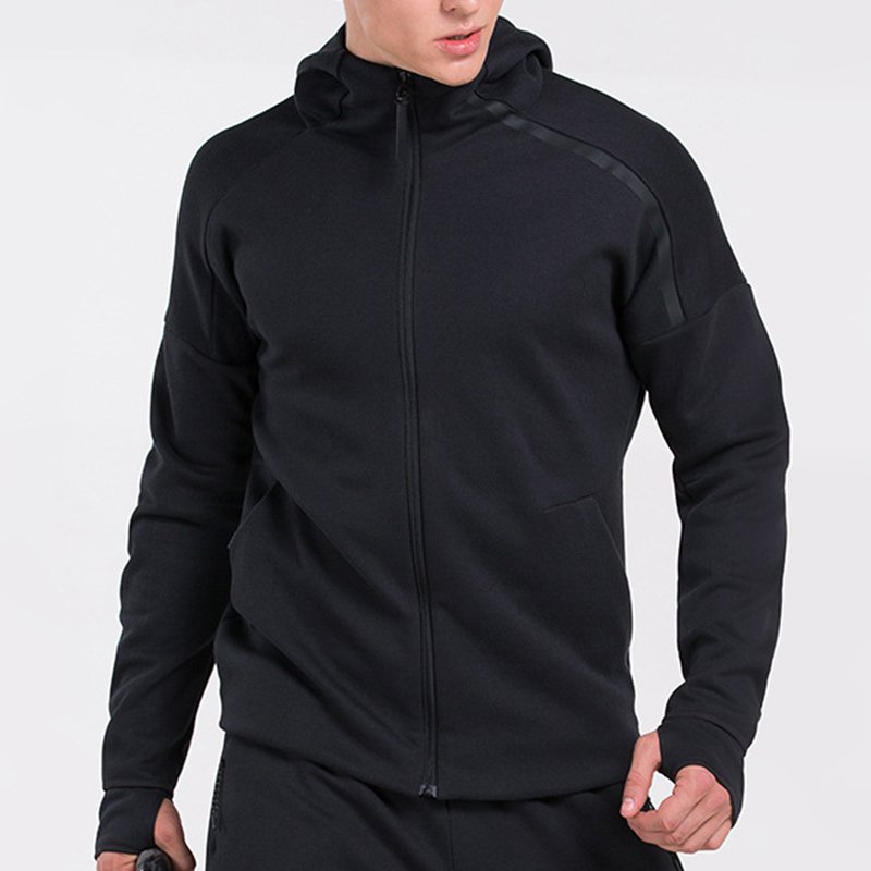 Super Recommend Man Track Hoodies Comfortable Cotton Spandex Cool Men Gym Zip Coat