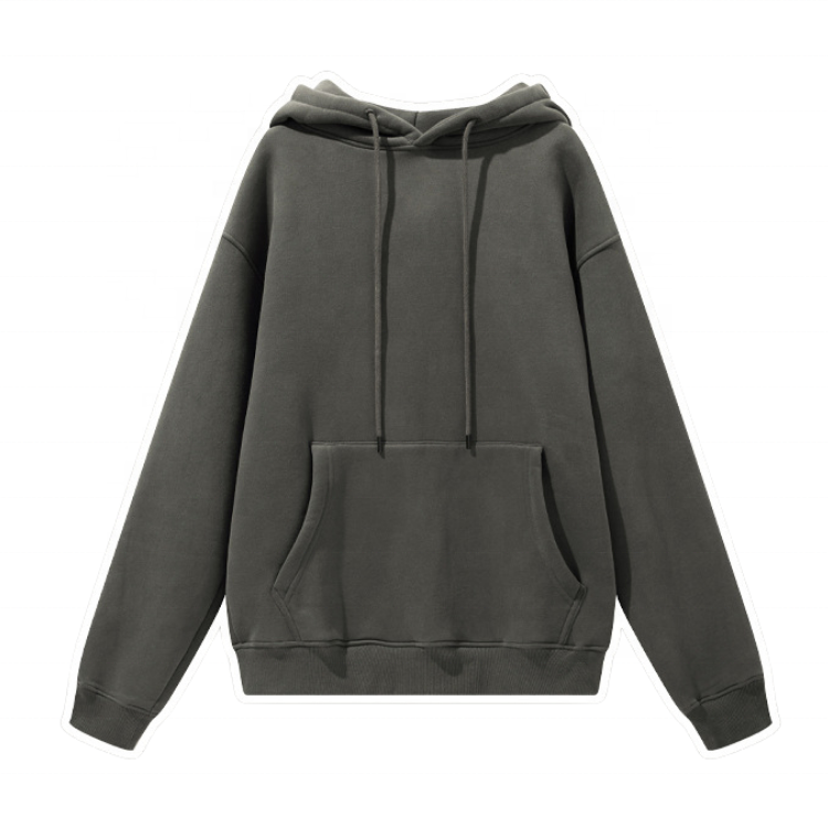Cotton French Terry Oversize Hoodie Sets High Quality Thick Fleece Drop Shoulder Plain Blank Custom Men Hoodies