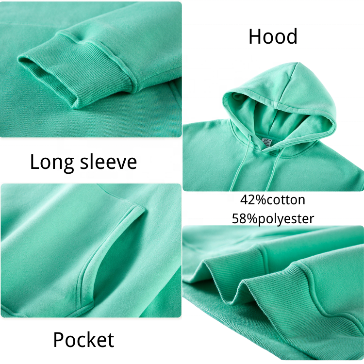 Cotton French Terry Oversize Hoodie Sets High Quality Thick Fleece Drop Shoulder Plain Blank Custom Men Hoodies