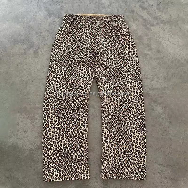 High quality customization Leopard Print Hooded Cheetah Print heavyweight 100 cotton cut men's hoodie